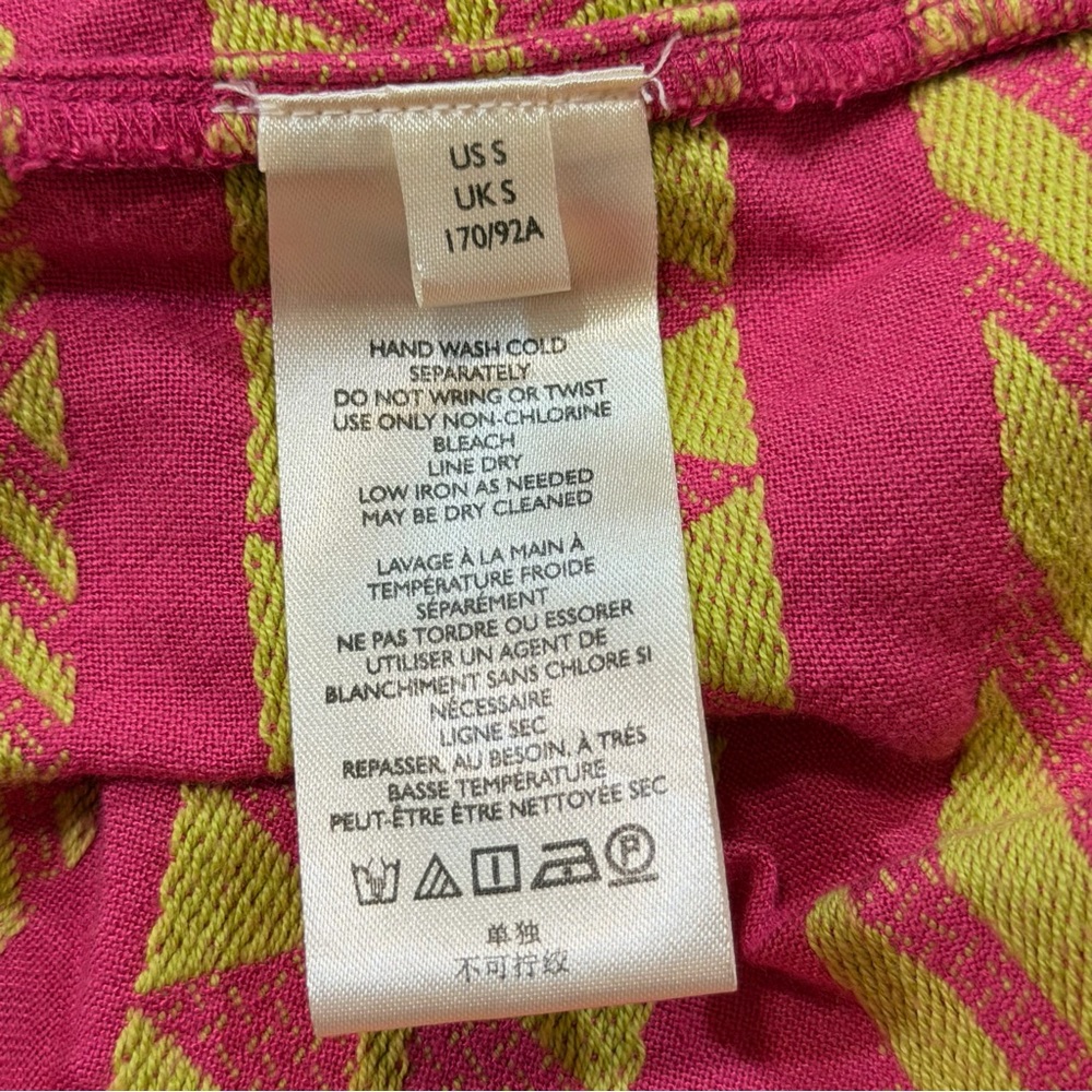Anthropologie Maeve Dominique Tunic Dress pink yellow Geometric Boho Silhouette - Picture 14 of 15